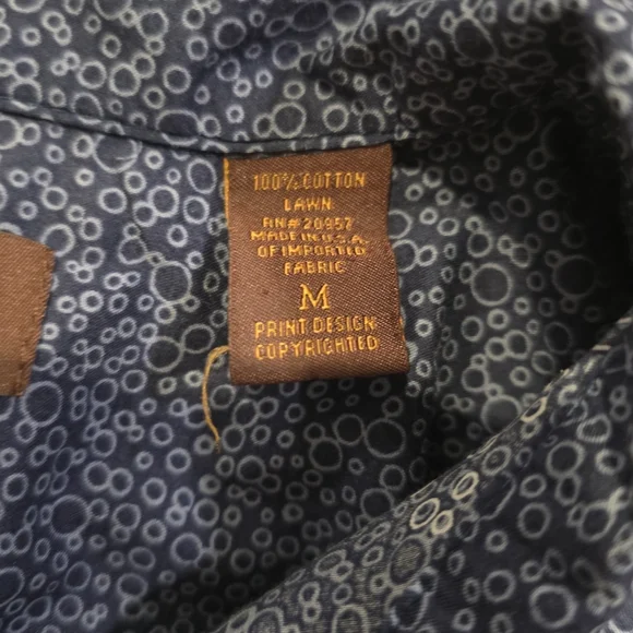 Tori Richard Shirt Medium Blue Koi Fish Tropical Hawaiian USA - Picture 8 of 10